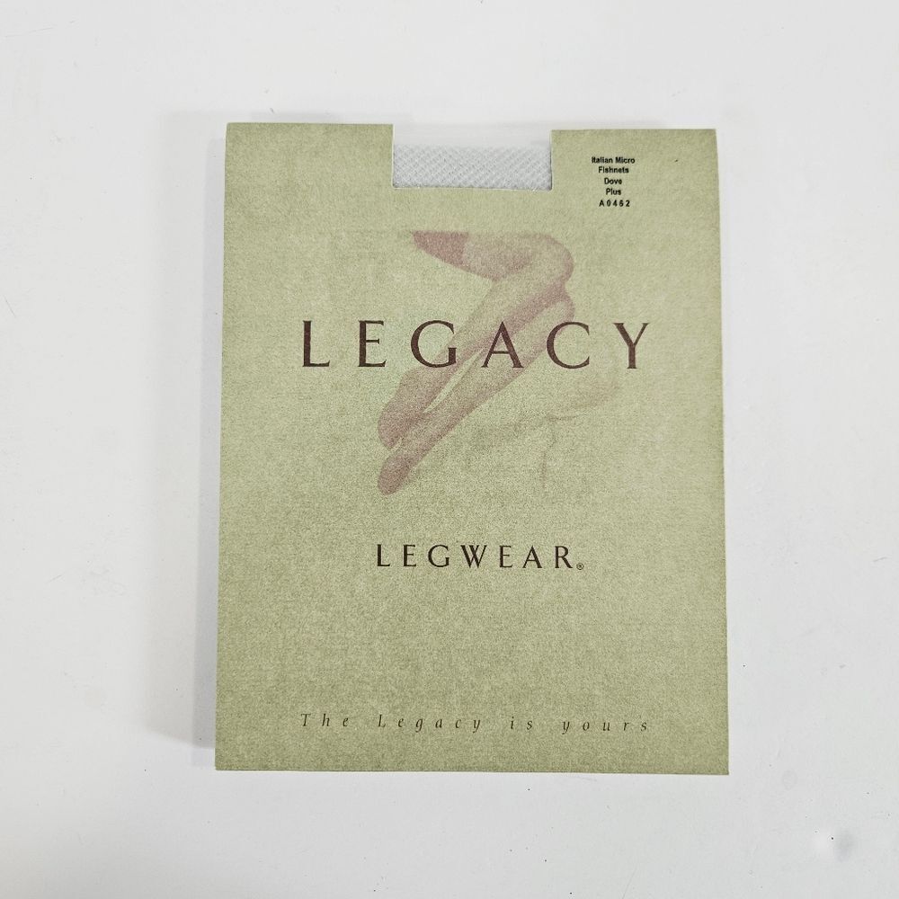 NWT Legacy Bodyshapers Italian Micro Fishnets Pantyhose Tights Dove White Plus